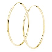 Cercei rotunzi argint Ø70 mm x 2 mm Creole placati cu aur galben DiAmanti KSZ2070EG-DIA